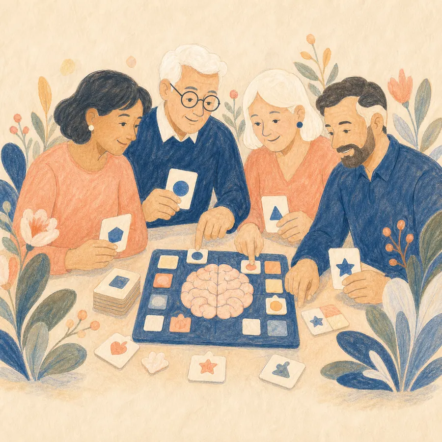 A group participating in a tabletop challenge